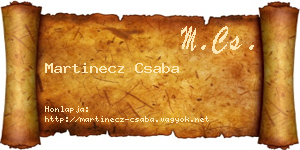 Martinecz Csaba névjegykártya